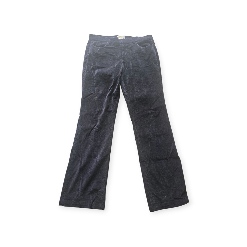 Talbots Black Corduroy Pants Sz 10 Women Thick Straight 34x31